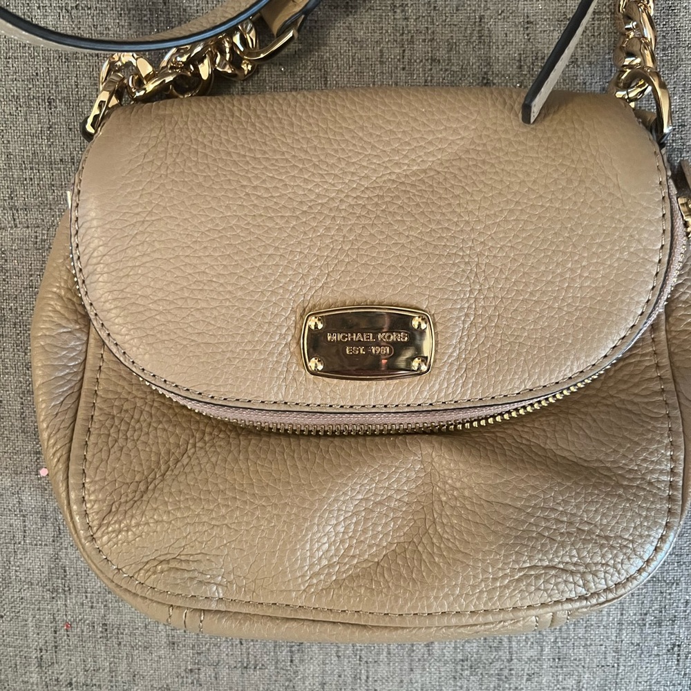 Michael Kors Beige Leather Crossbody Bag